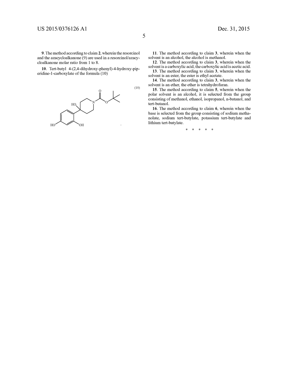 METHOD FOR THE SYNTHESISING 4-PIPERIDIN-4-YL-BENZENE-1,3-DIOL AND THE     SALTS OF SAME AND NOVEL COMPOUND TERT-BUTYL     4-(2,4-DIHYDROXY-PHENYL)-4-HYDROXY-PIPERIDINE-1-CARBOXYLATE - diagram, schematic, and image 08