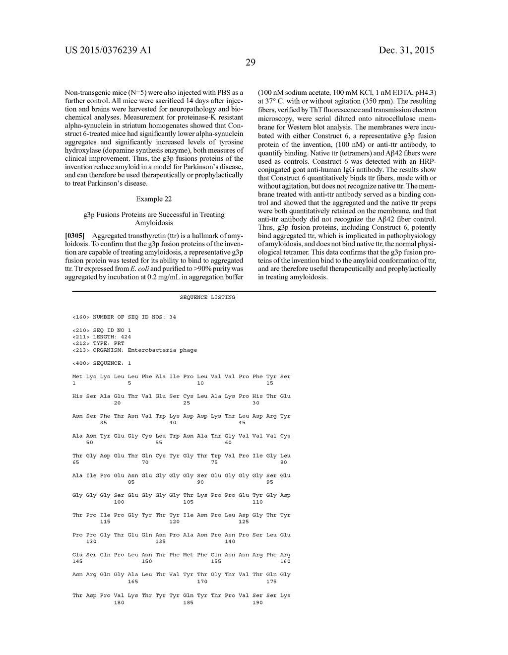 USE OF P3 OF BACTERIOPHAGE FUSION PROTEINS AS AMYLOID BINDING AGENTS - diagram, schematic, and image 103