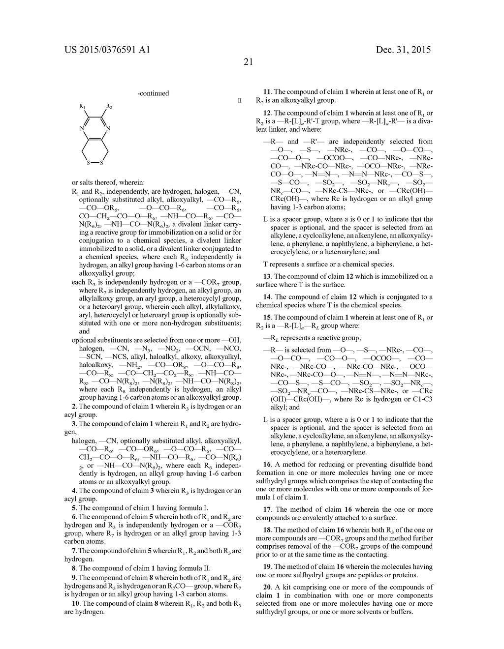 SUBSTITUTED PYRAZINE DITHIOL REDUCING AGENTS - diagram, schematic, and image 28