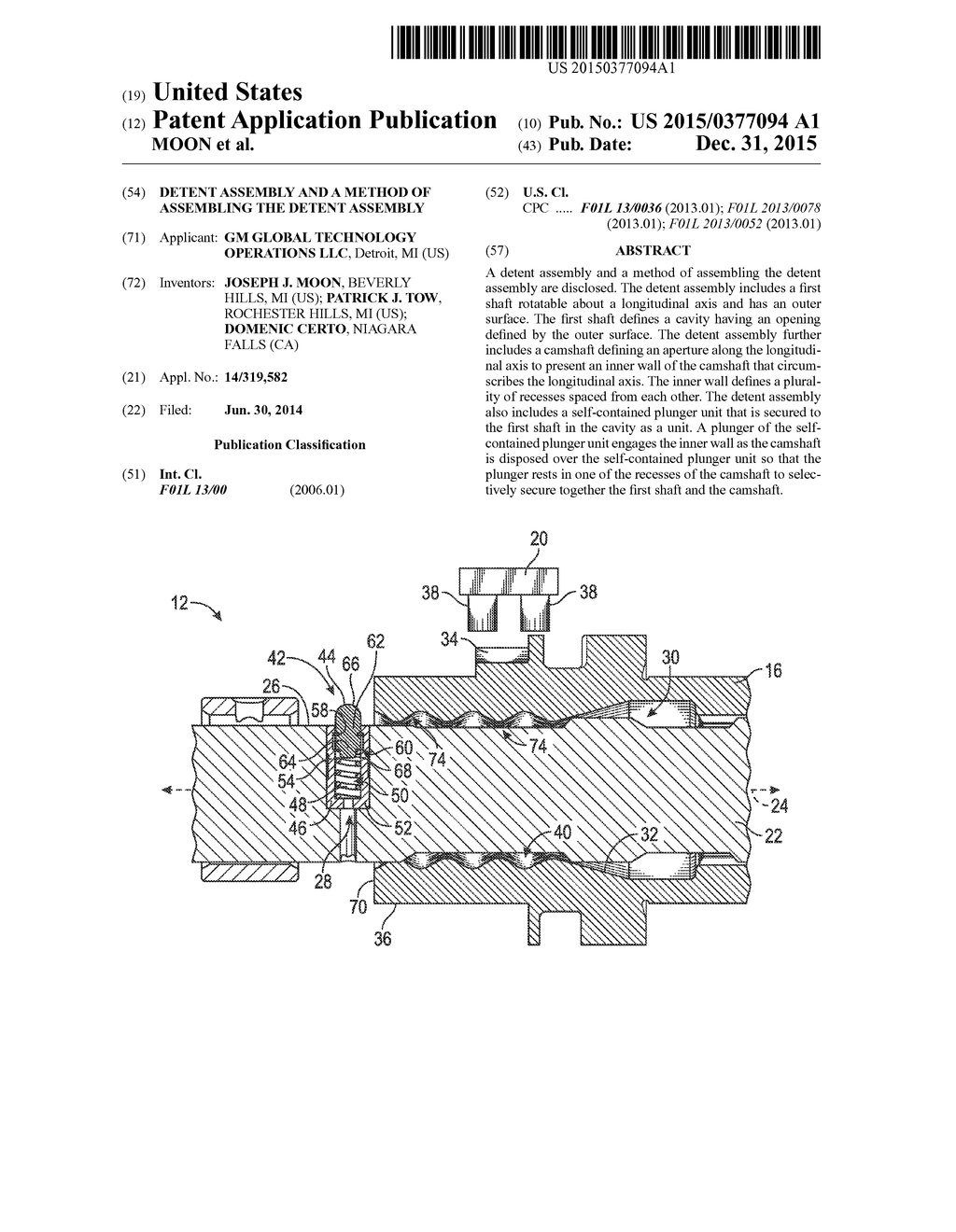 DETENT ASSEMBLY AND A METHOD OF ASSEMBLING THE DETENT ASSEMBLY - diagram, schematic, and image 01