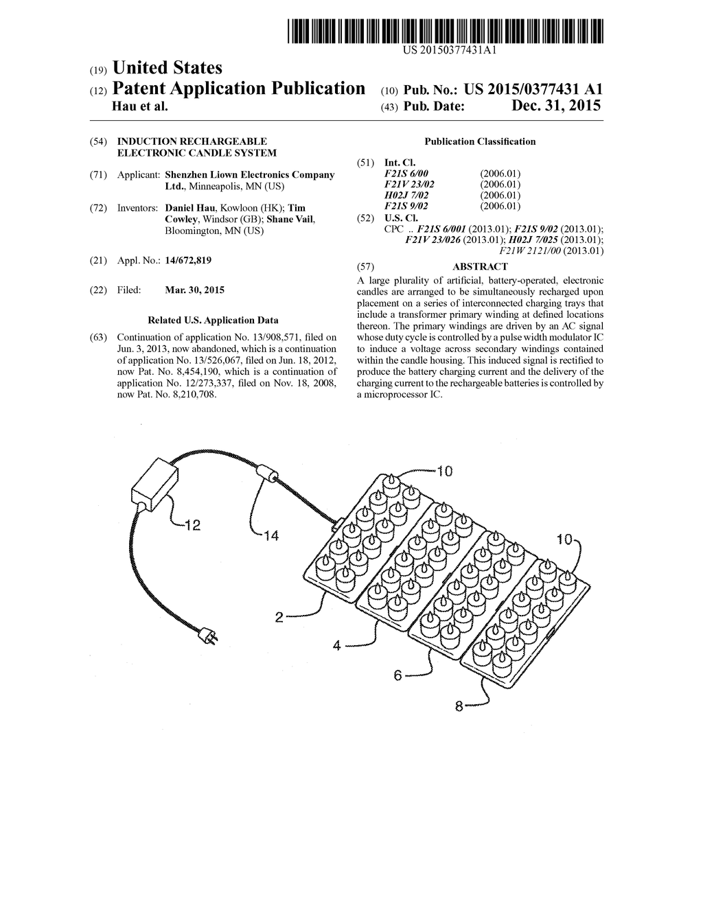 INDUCTION RECHARGEABLE ELECTRONIC CANDLE SYSTEM - diagram, schematic, and image 01