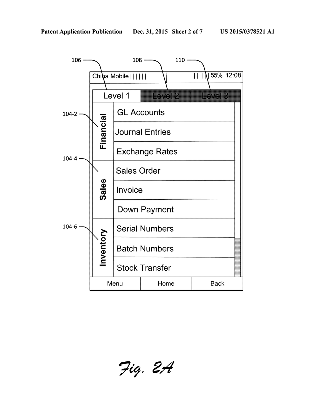 BREADTH-FIRST MENU SYSTEM FOR MOBILE APPLICATIONS - diagram, schematic, and image 03