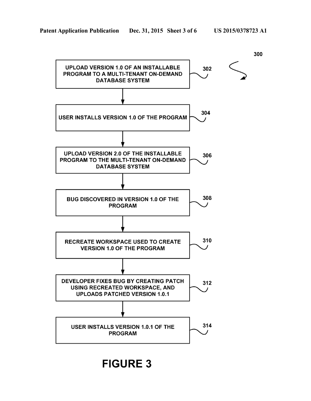 SYSTEM, METHOD AND COMPUTER PROGRAM PRODUCT FOR ASSOCIATING A PLURALITY OF     STORED ELEMENTS WITH A CREATION OF A PATCH - diagram, schematic, and image 04