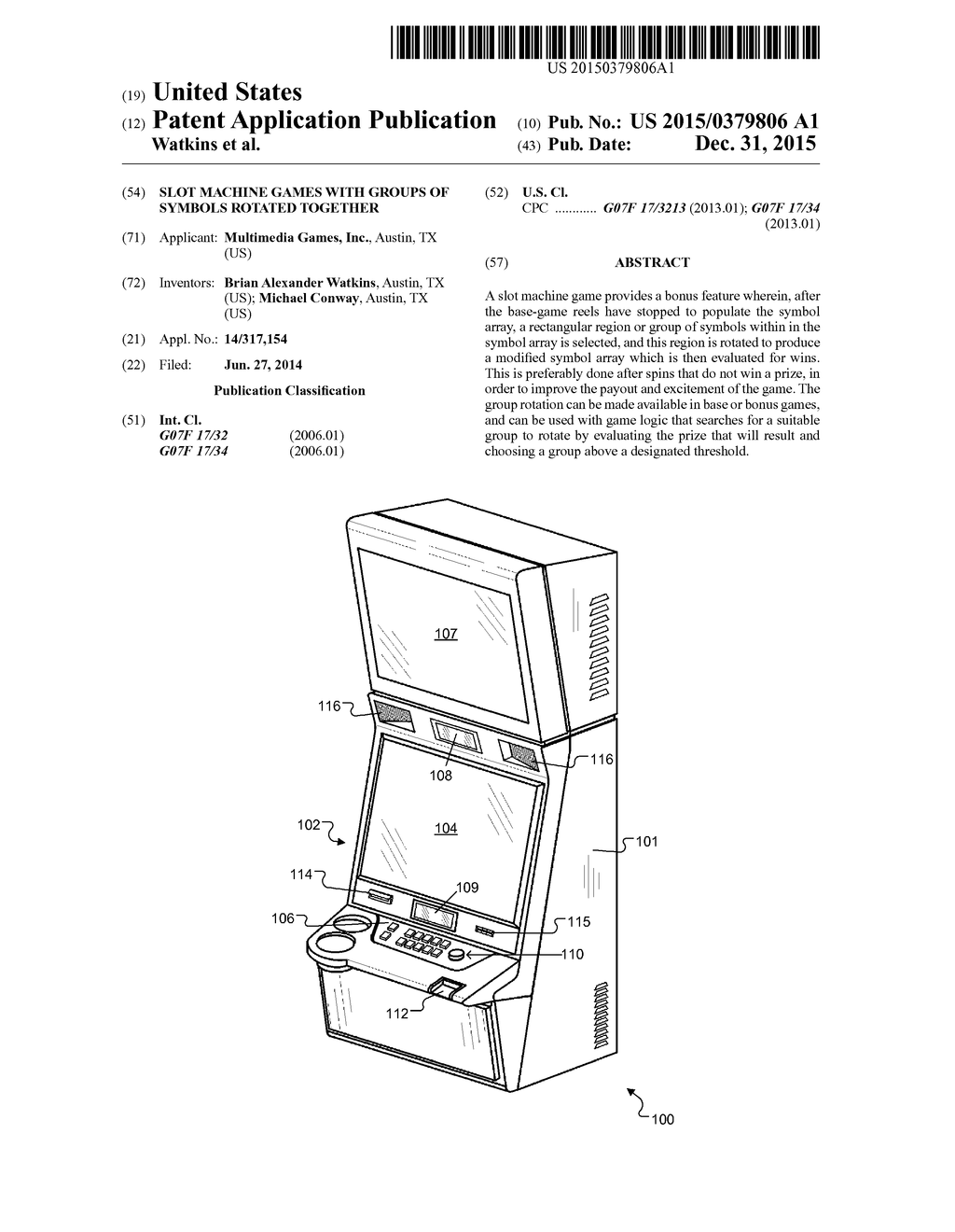 SLOT MACHINE GAMES WITH GROUPS OF SYMBOLS ROTATED TOGETHER - diagram, schematic, and image 01