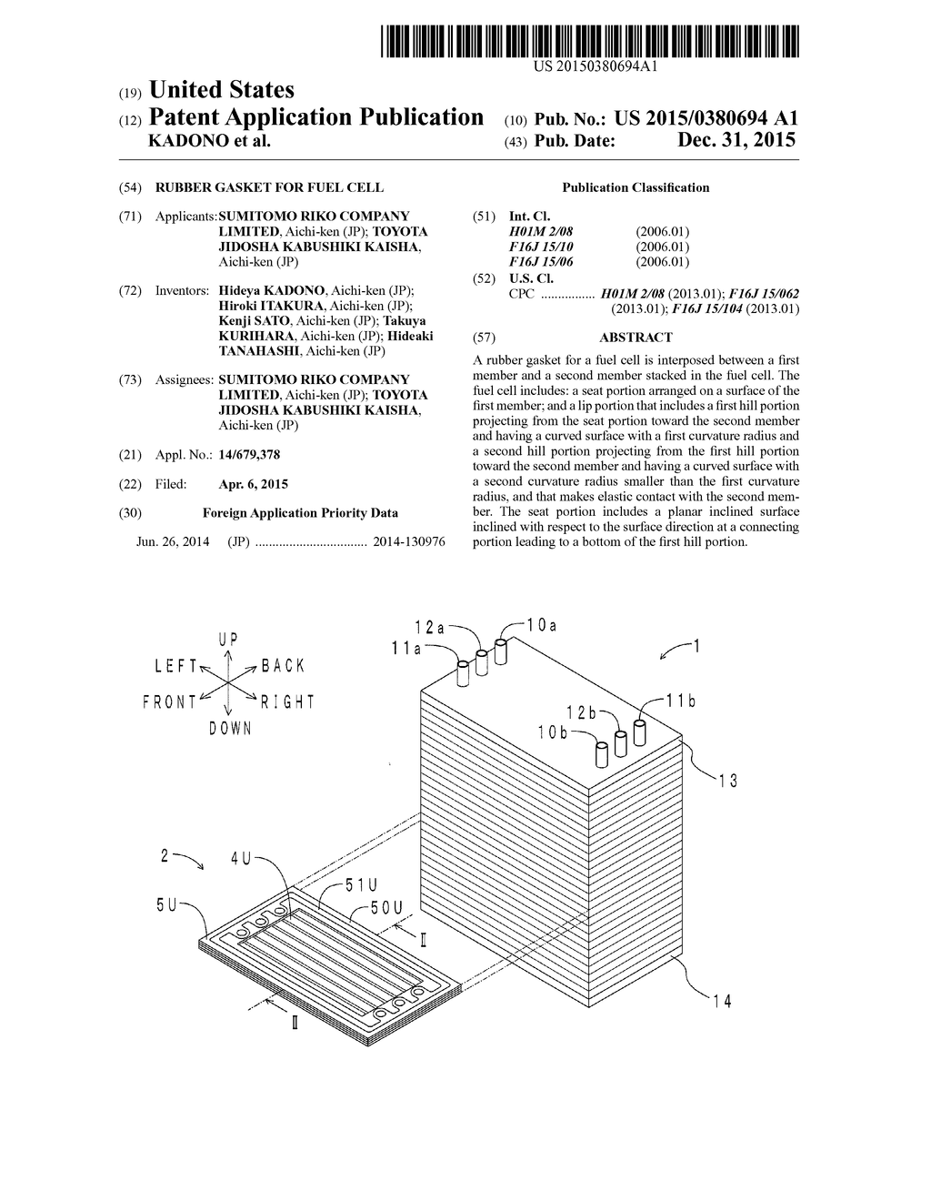 RUBBER GASKET FOR FUEL CELL - diagram, schematic, and image 01