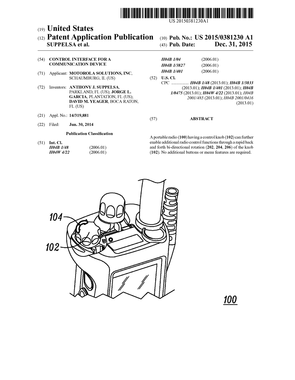 CONTROL INTERFACE FOR A COMMUNICATION DEVICE - diagram, schematic, and image 01