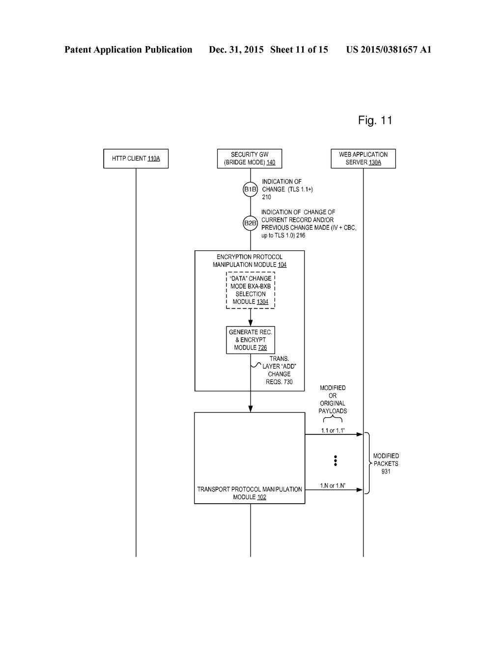 SELECTIVE MODIFICATION OF ENCRYPTED APPLICATION LAYER DATA IN A     TRANSPARENT SECURITY GATEWAY - diagram, schematic, and image 12