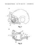 HELMET WITH RETRACTABLE VISOR AND BRIDGE diagram and image