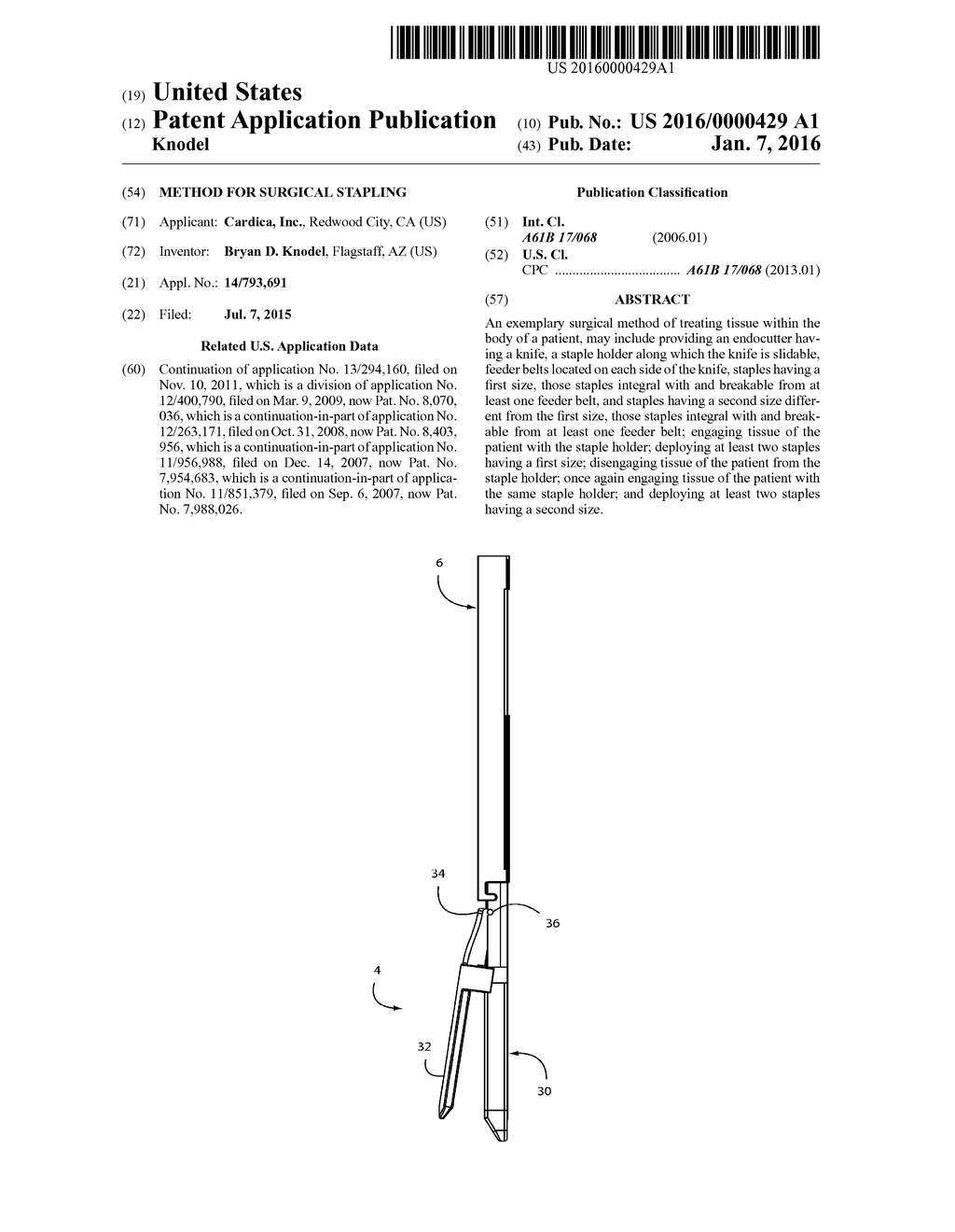 METHOD FOR SURGICAL STAPLING - diagram, schematic, and image 01