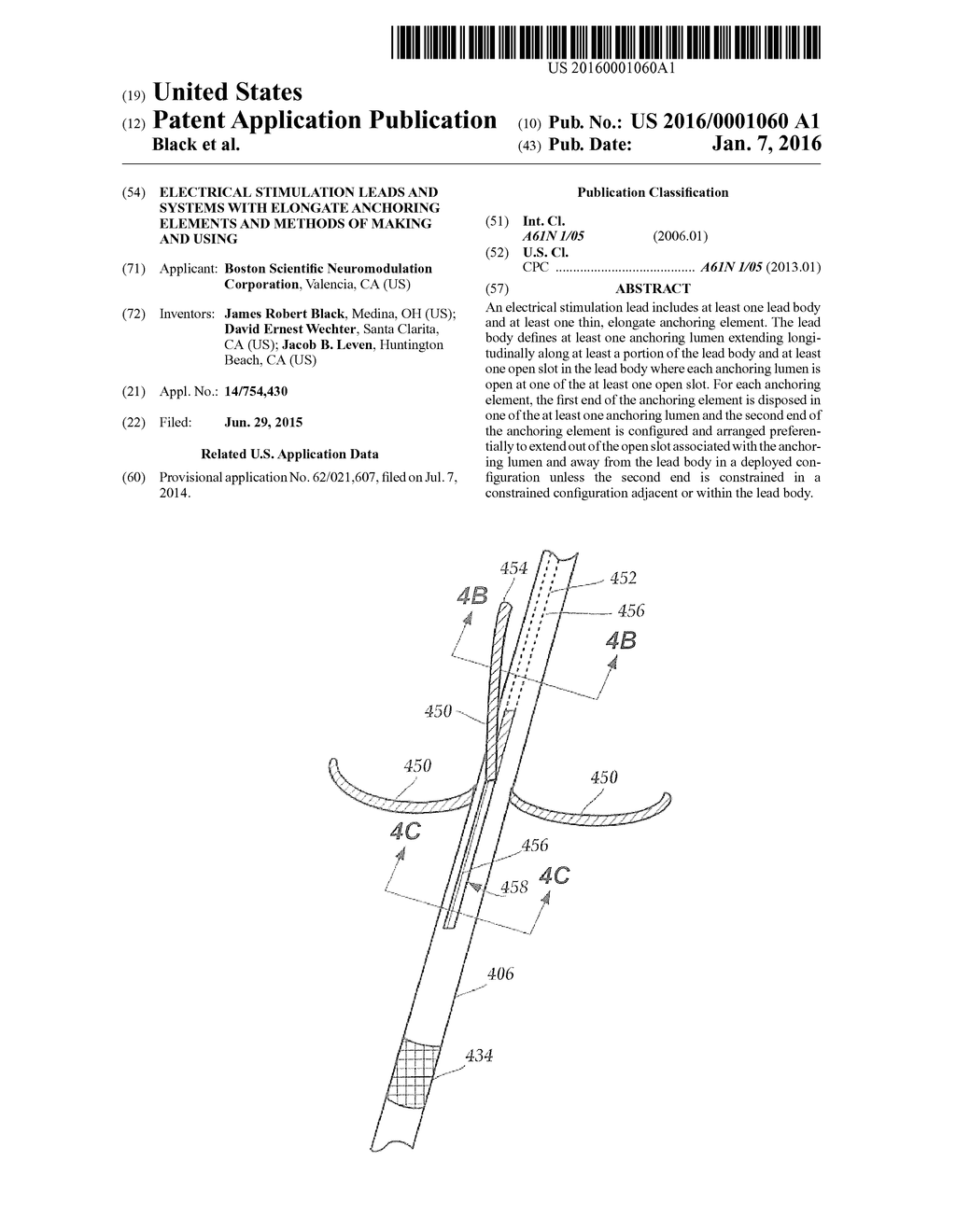 ELECTRICAL STIMULATION LEADS AND SYSTEMS WITH ELONGATE ANCHORING ELEMENTS     AND METHODS OF MAKING AND USING - diagram, schematic, and image 01