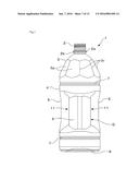 BOTTLE CONTAINER OF A PINCH-GRIP TYPE, AND MOVABLE INSERTS OF A BLOW MOLD     USED TO MOLD SUCH A BOTTLE CONTAINER diagram and image