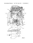 OUTBOARD MOTOR INCLUDING ONE OR MORE OF COWLING, WATER PUMP, FUEL     VAPORIZATION SUPRESSION, AND OIL TANK FEATURES diagram and image