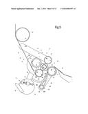 REWINDING MACHINE AND METHOD FOR PRODUCING ROLLS OF WEB MATERIAL diagram and image