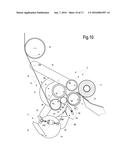 REWINDING MACHINE AND METHOD FOR PRODUCING ROLLS OF WEB MATERIAL diagram and image