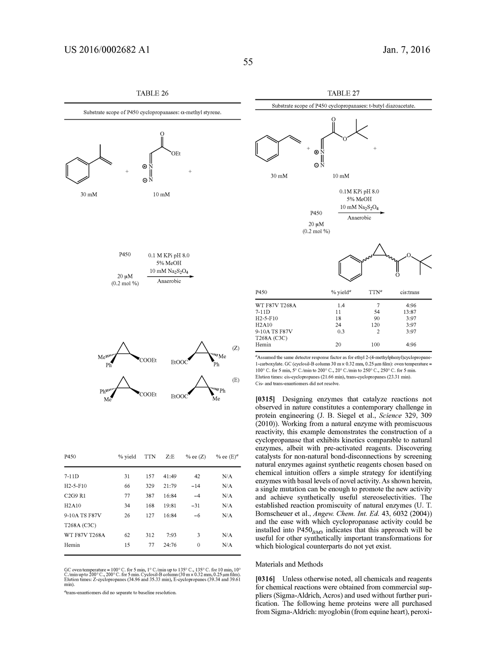 IN VIVO AND IN VITRO OLEFIN CYCLOPROPANATION CATALYZED BY HEME ENZYMES - diagram, schematic, and image 102