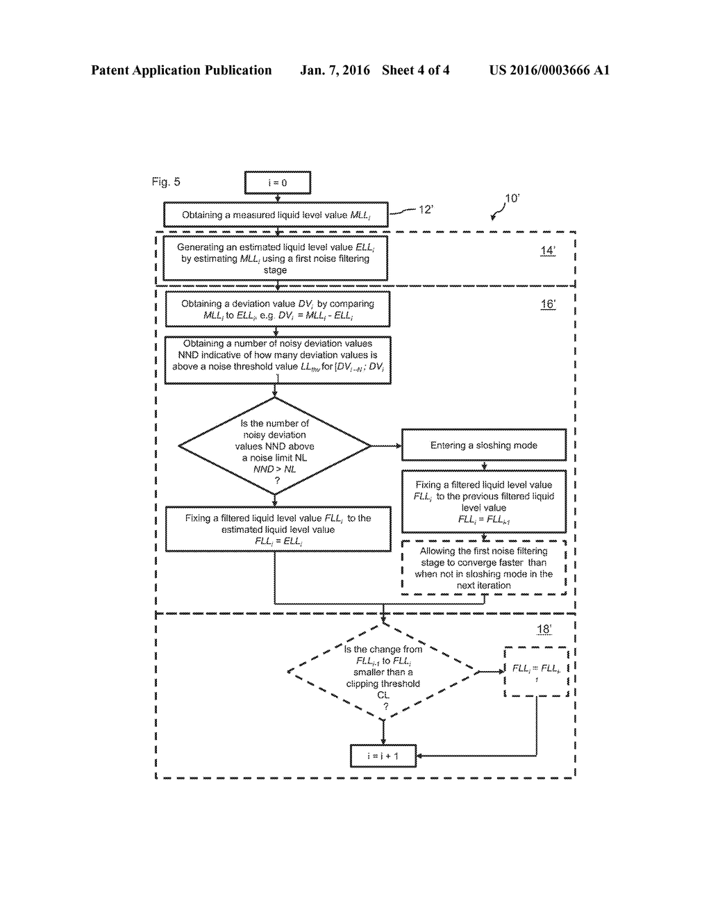 METHOD AND SYSTEM FOR FILTERING NOISE OF LIQUID LEVEL MEASUREMENTS FROM A     RESERVOIR - diagram, schematic, and image 05