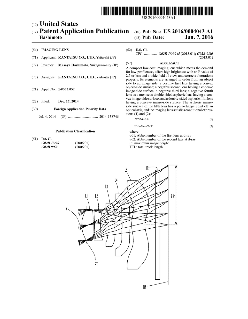 IMAGING LENS - diagram, schematic, and image 01