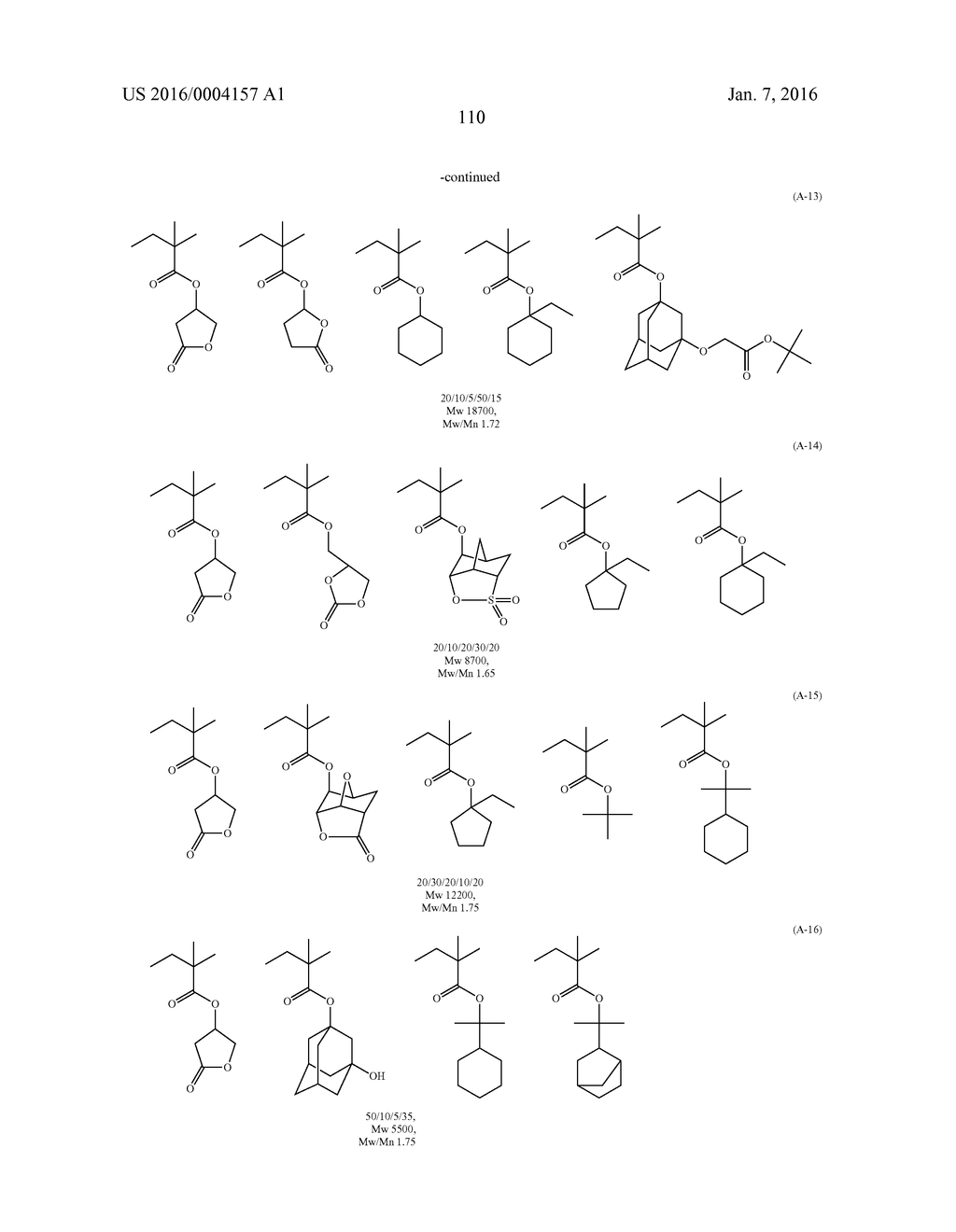 METHOD OF FORMING PATTERN, ACTINIC-RAY- OR RADIATION-SENSITIVE RESIN     COMPOSITION, ACTINIC-RAY- OR RADIATION-SENSITIVE FILM, PROCESS FOR     MANUFACTURING ELECTRONIC DEVICE AND ELECTRONIC DEVICE - diagram, schematic, and image 111