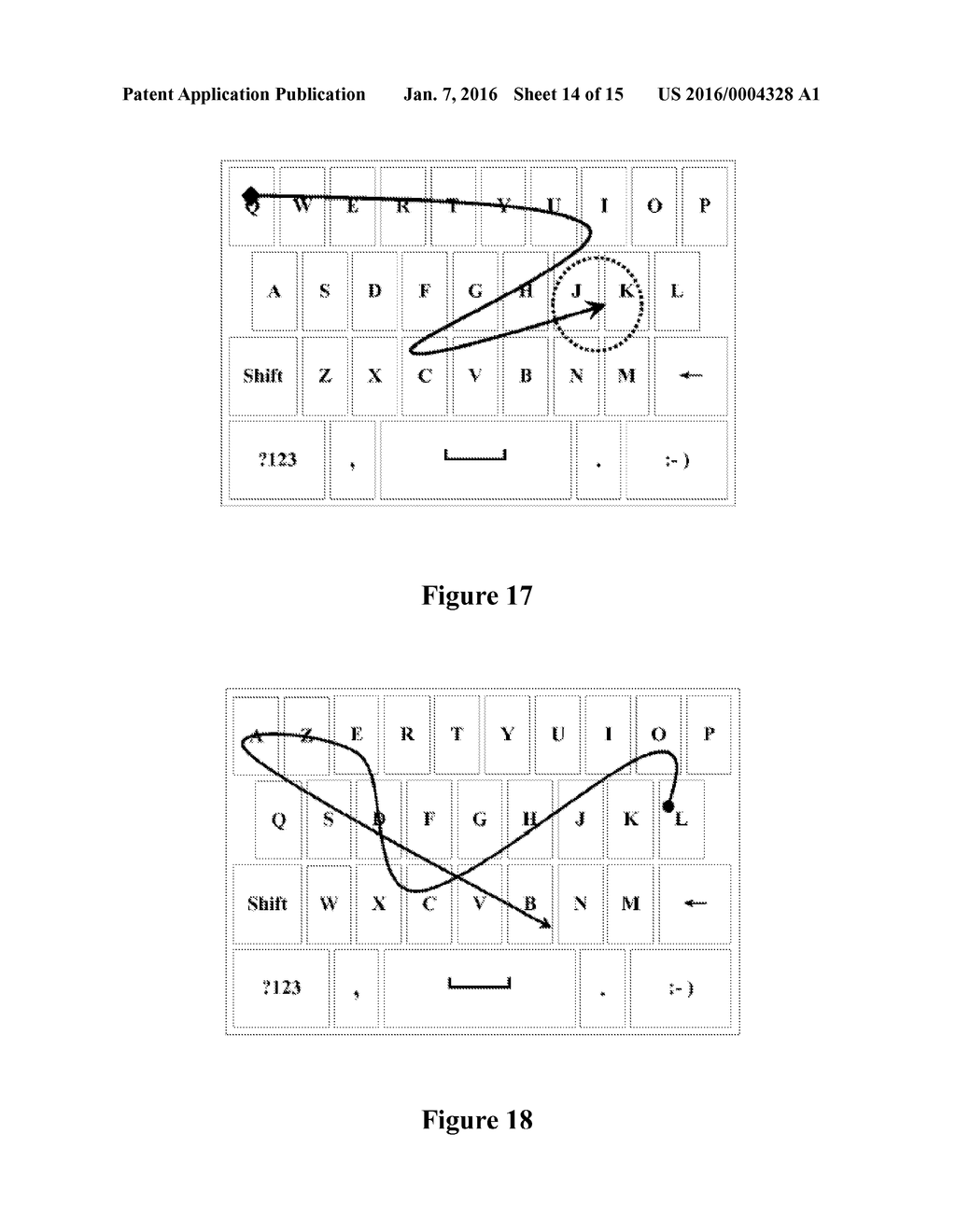 SYSTEM AND METHOD FOR IMPLEMENTING SLIDING INPUT OF TEXT BASED UPON     ON-SCREEN SOFT KEYBOARD ON ELECTRONIC EQUIPMENT - diagram, schematic, and image 15