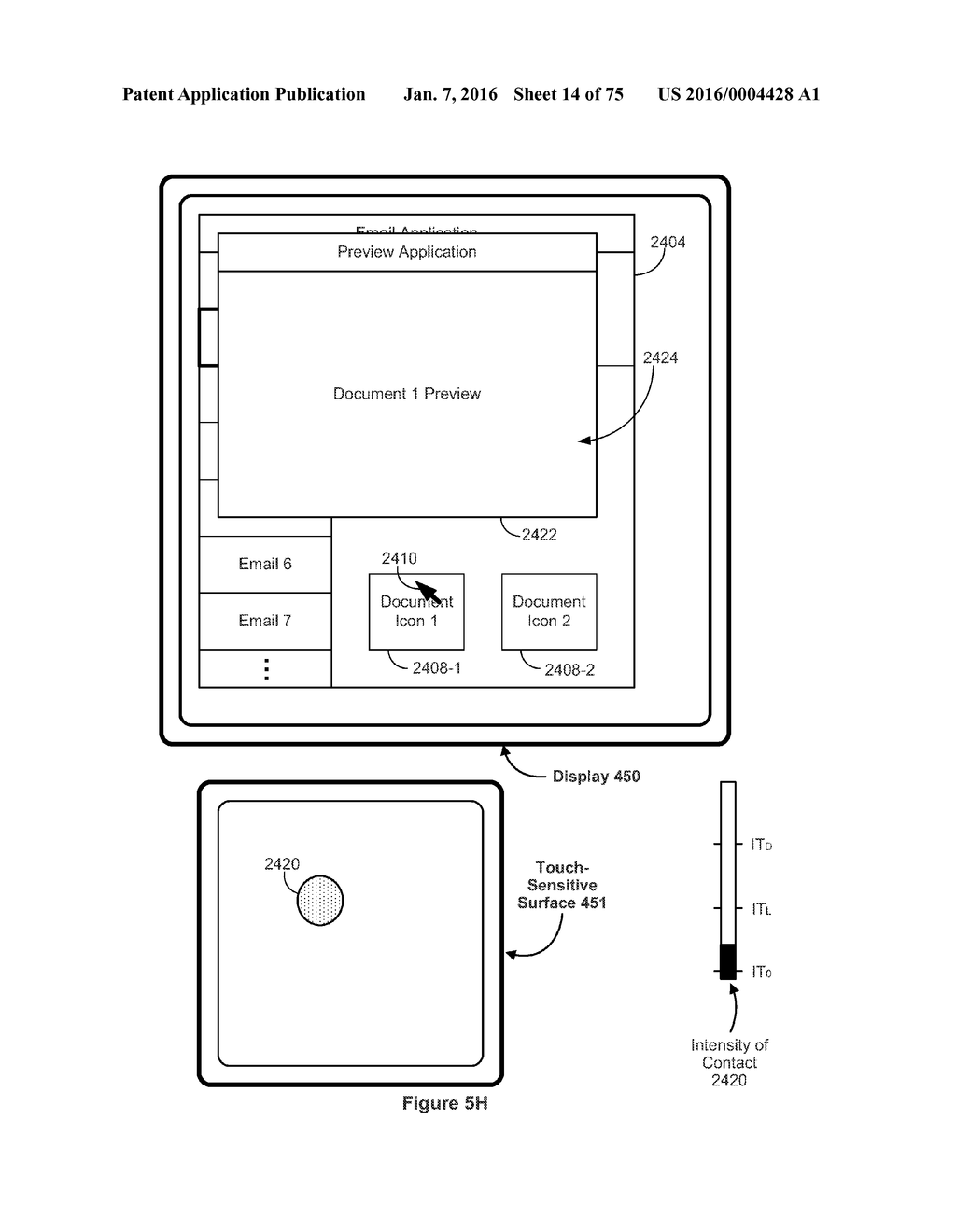 Device, Method, and Graphical User Interface for Displaying User Interface     Objects Corresponding to an Application - diagram, schematic, and image 15