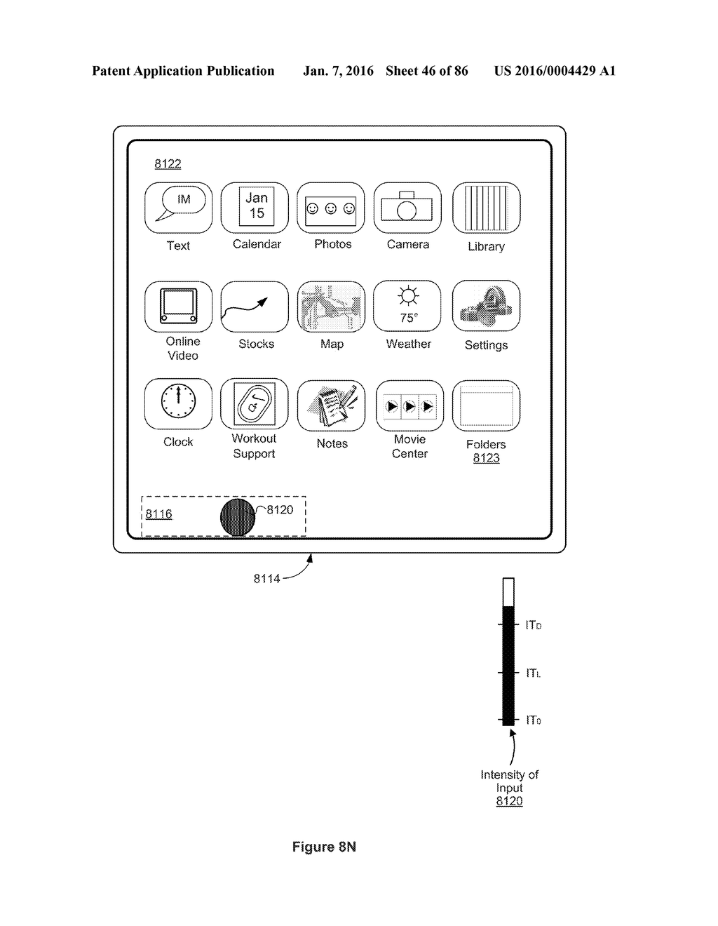 Device, Method, and Graphical User Interface for Navigating User Interface     Hierarchies - diagram, schematic, and image 47