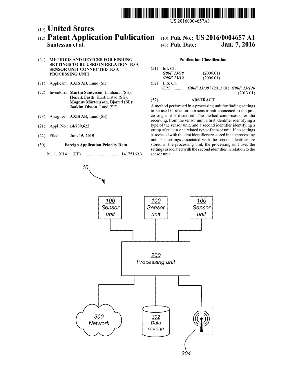 METHODS AND DEVICES FOR FINDING SETTINGS TO BE USED IN RELATION TO A     SENSOR UNIT CONNECTED TO A PROCESSING UNIT - diagram, schematic, and image 01