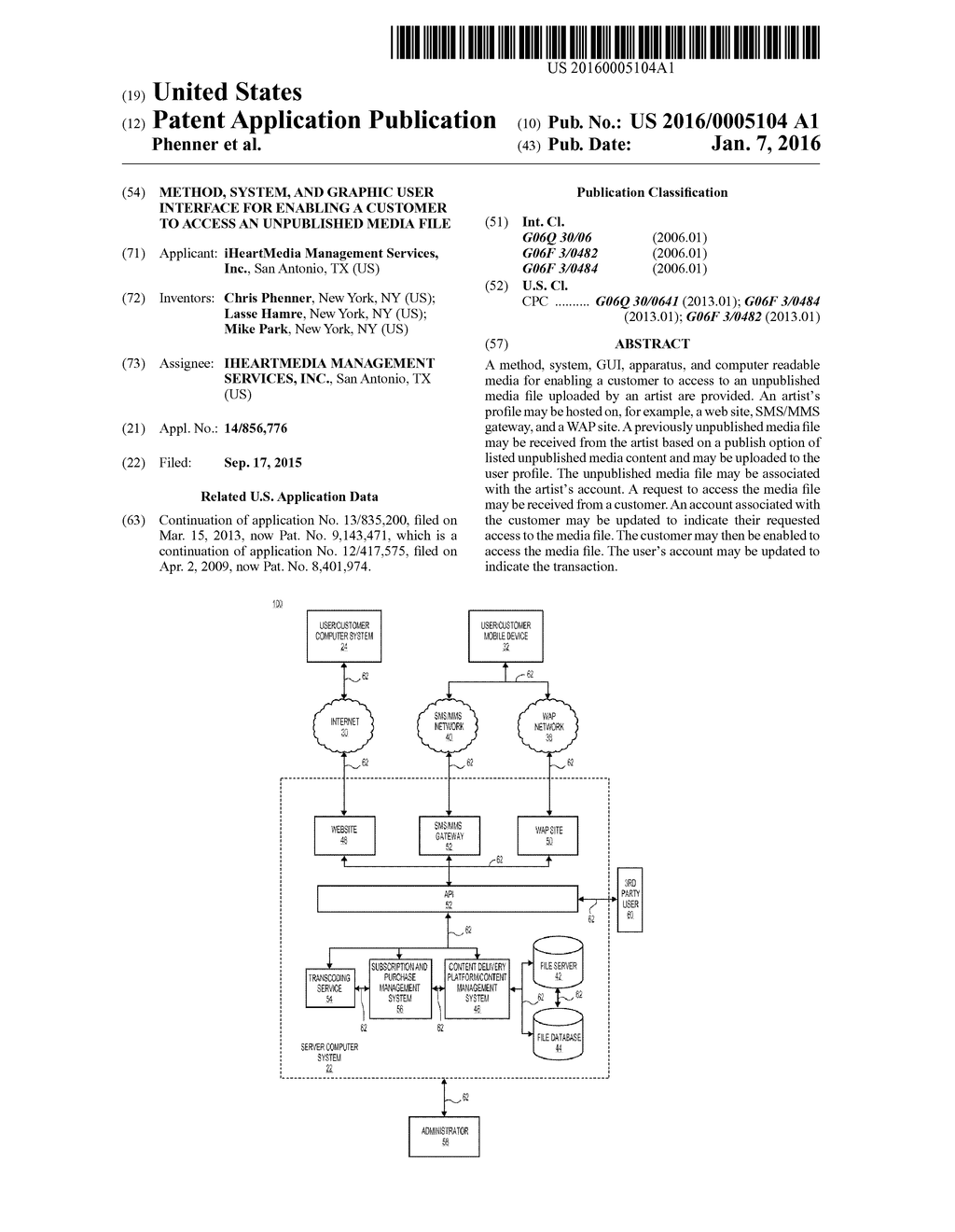 Method, System, and Graphic User Interface for Enabling a Customer to     Access an Unpublished Media File - diagram, schematic, and image 01