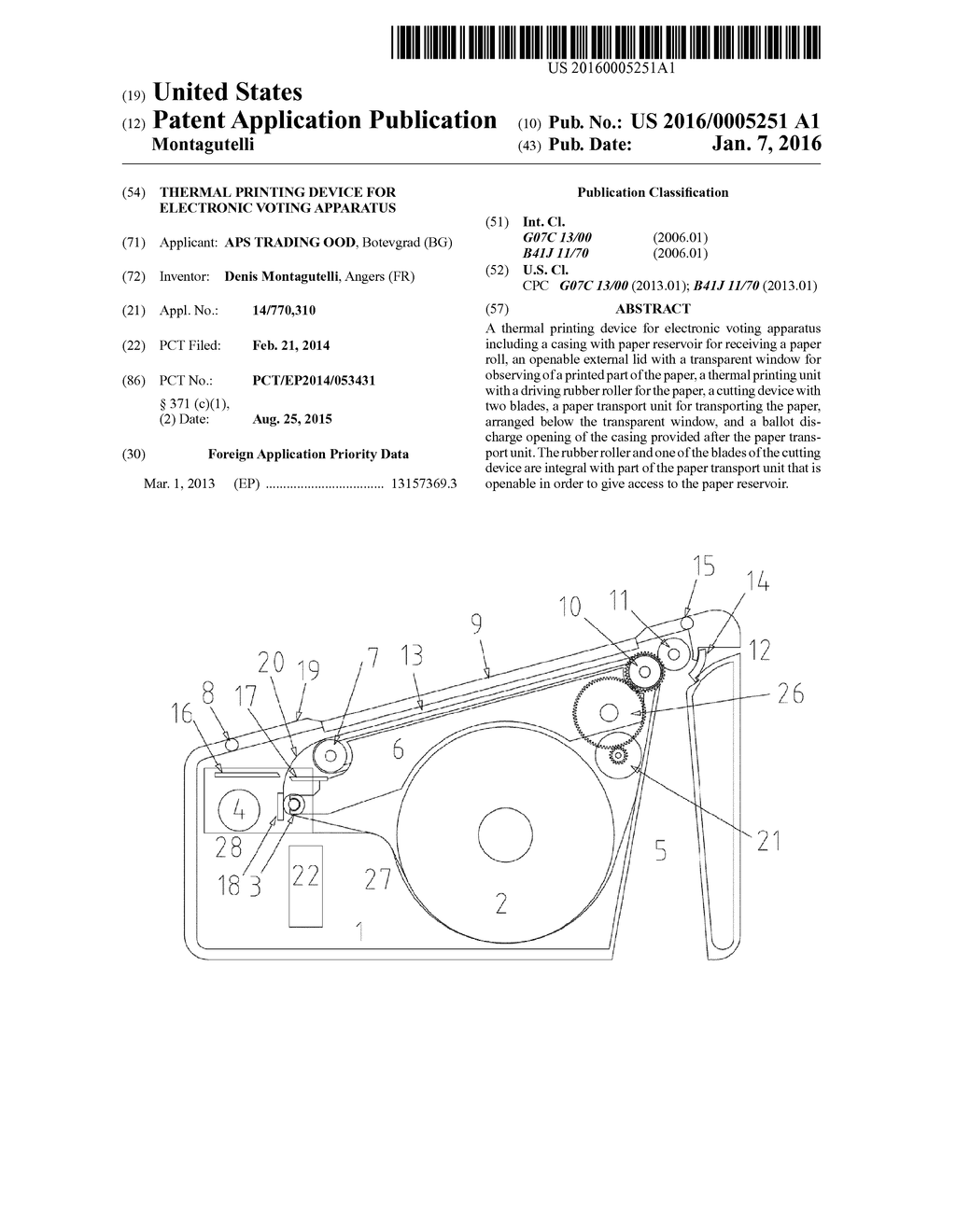 Thermal Printing Device for Electronic Voting Apparatus - diagram, schematic, and image 01