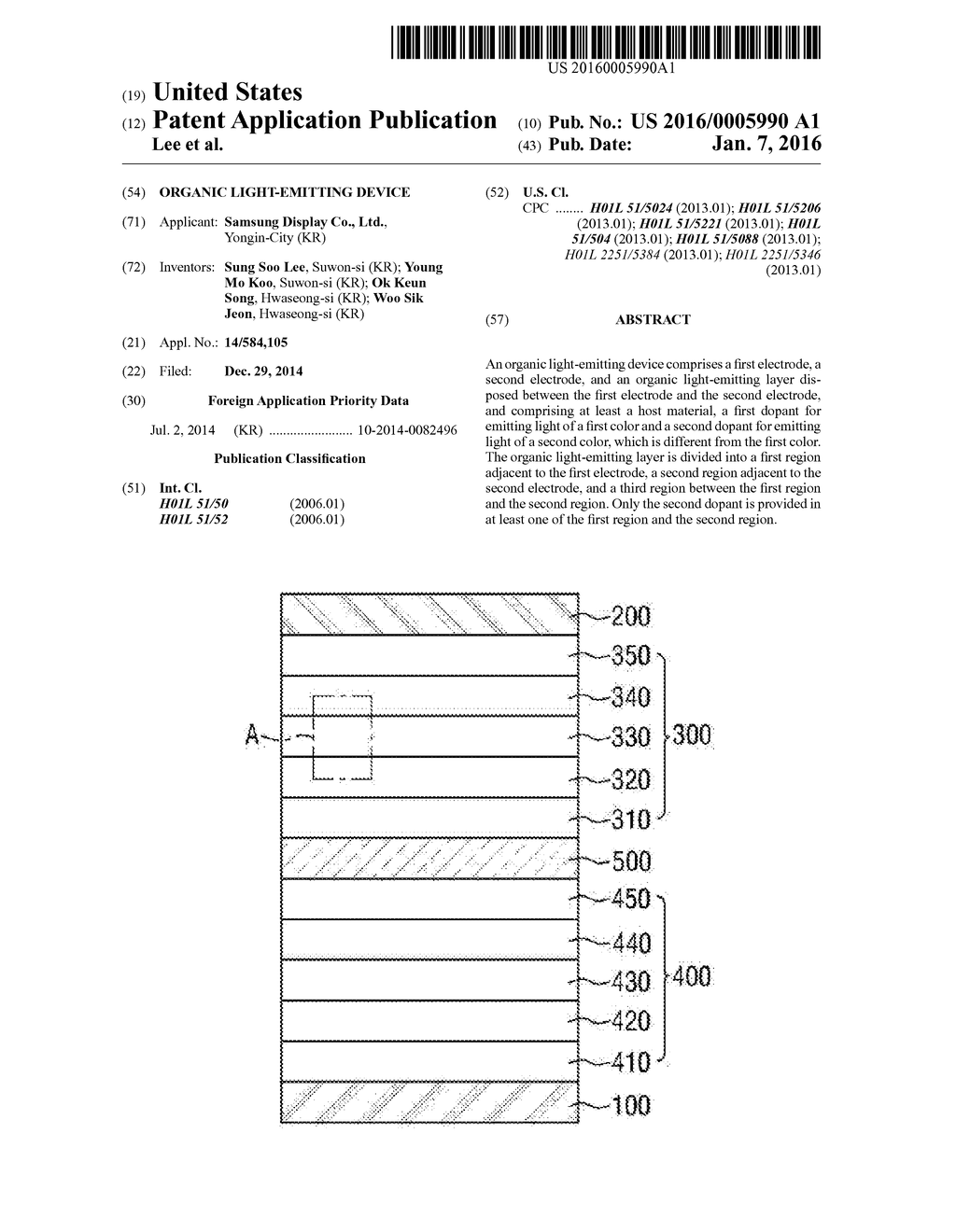 ORGANIC LIGHT-EMITTING DEVICE - diagram, schematic, and image 01