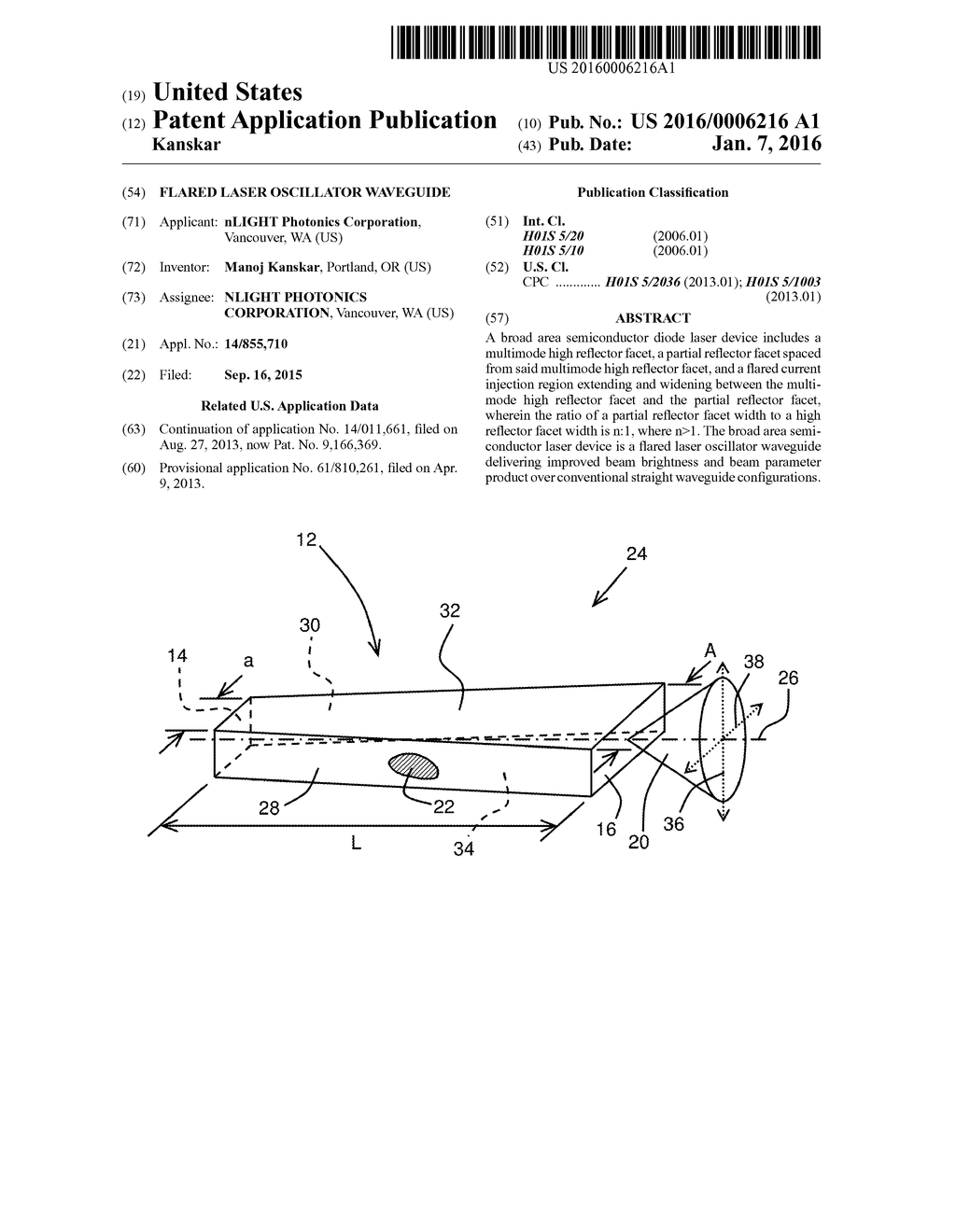 FLARED LASER OSCILLATOR WAVEGUIDE - diagram, schematic, and image 01