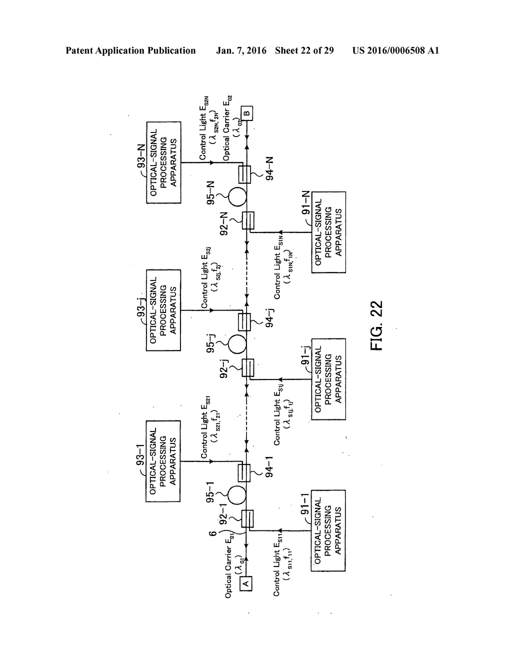 OPTICAL-SIGNAL PROCESSING APPARATUS, OPTICAL TRANSMISSION METHOD,     RECEIVER, AND OPTICAL NETWORK SYSTEM - diagram, schematic, and image 23