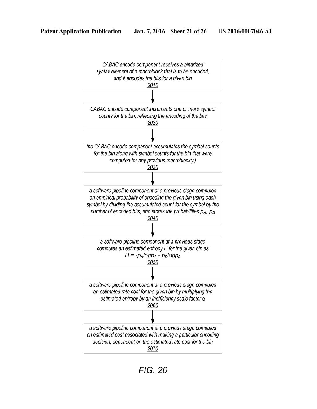 ESTIMATING RATE COSTS IN VIDEO ENCODING OPERATIONS USING ENTROPY ENCODING     STATISTICS - diagram, schematic, and image 22