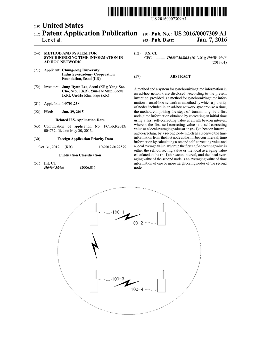 METHOD AND SYSTEM FOR SYNCHRONIZING TIME INFORMATION IN AD HOC NETWORK - diagram, schematic, and image 01