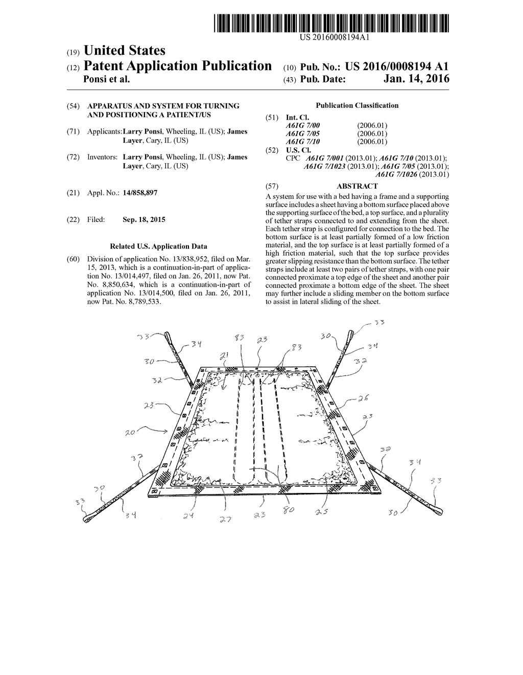 Apparatus and System for Turning and Positioning a Patient/US - diagram, schematic, and image 01