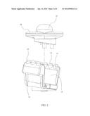 Massage Head Unit with Axle and Asymmetric Cantilever diagram and image