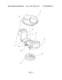 Massage Head Unit with Axle and Asymmetric Cantilever diagram and image