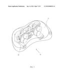 Massage Head Unit with Axle and Asymmetric Cantilever diagram and image