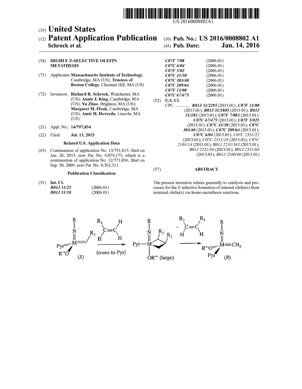 HIGHLY Z-SELECTIVE OLEFIN METATHESIS - diagram, schematic, and image 01