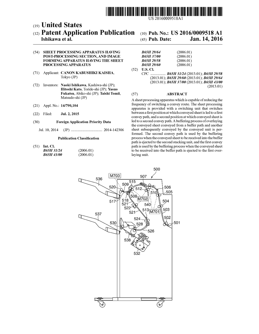 SHEET PROCESSING APPARATUS HAVING POST-PROCESSING SECTION, AND IMAGE     FORMING APPARATUS HAVING THE SHEET PROCESSING APPARATUS - diagram, schematic, and image 01