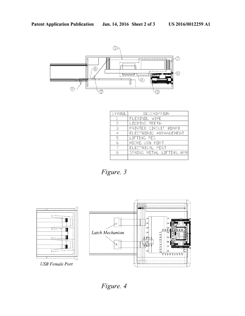 SYSTEM AND METHOD FOR SECURING A COMPUTER PORT WITH AN ATTACHED DEVICE     USING SHAPE MEMORY ALLOYS - diagram, schematic, and image 03