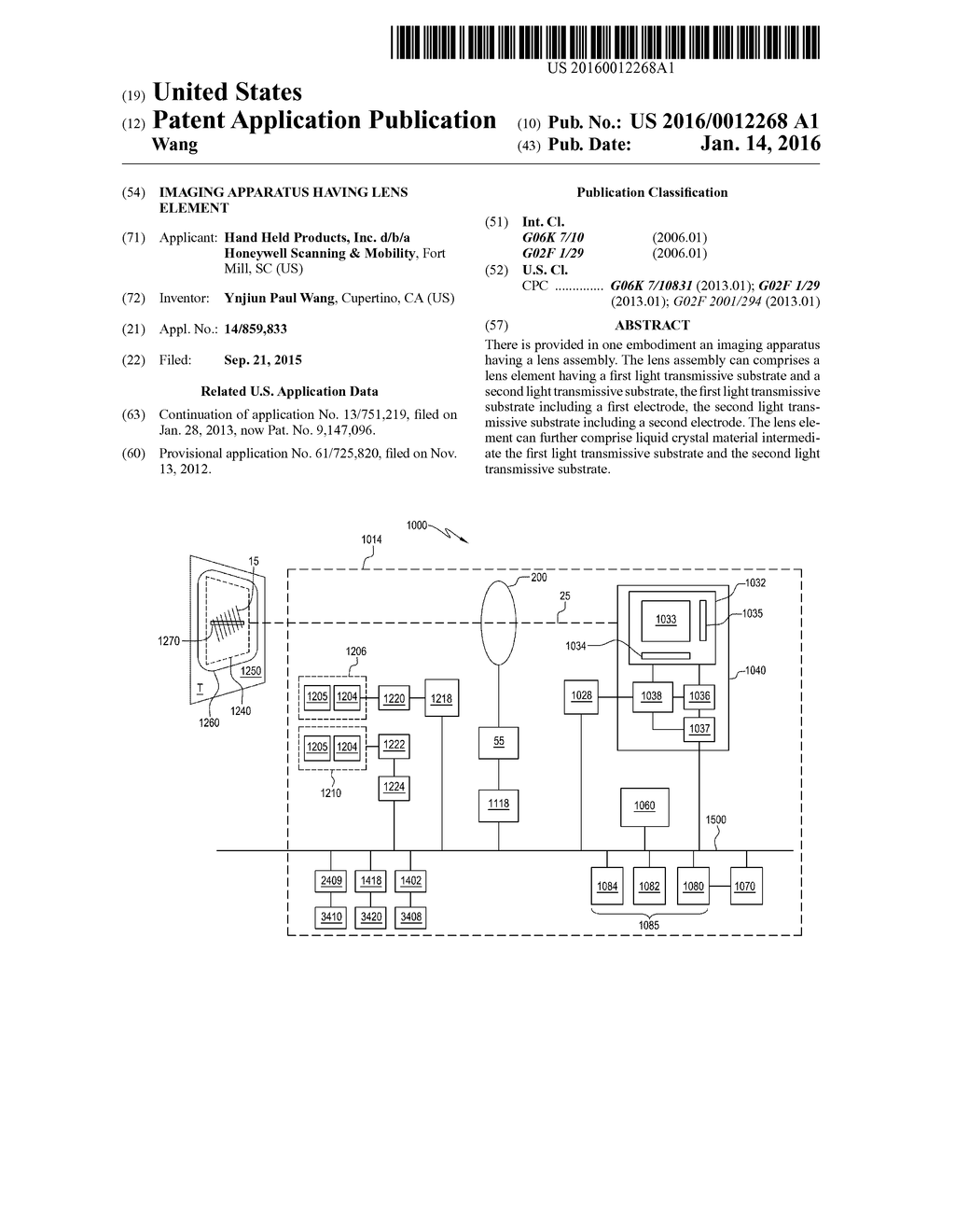 IMAGING APPARATUS HAVING LENS ELEMENT - diagram, schematic, and image 01