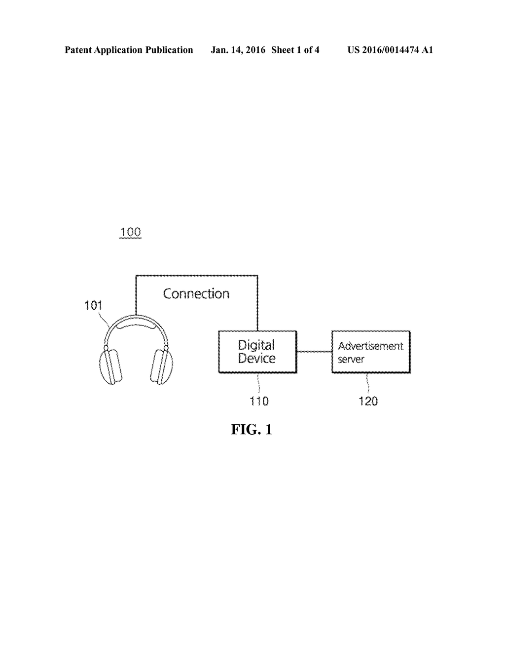 ADVERTISEMENT SYSTEM USING CONNECTION SIGNAL OF AUDIO OUTPUT DEVICE IN     DIGITAL DEVICE AND METHOD FOR THE SAME - diagram, schematic, and image 02