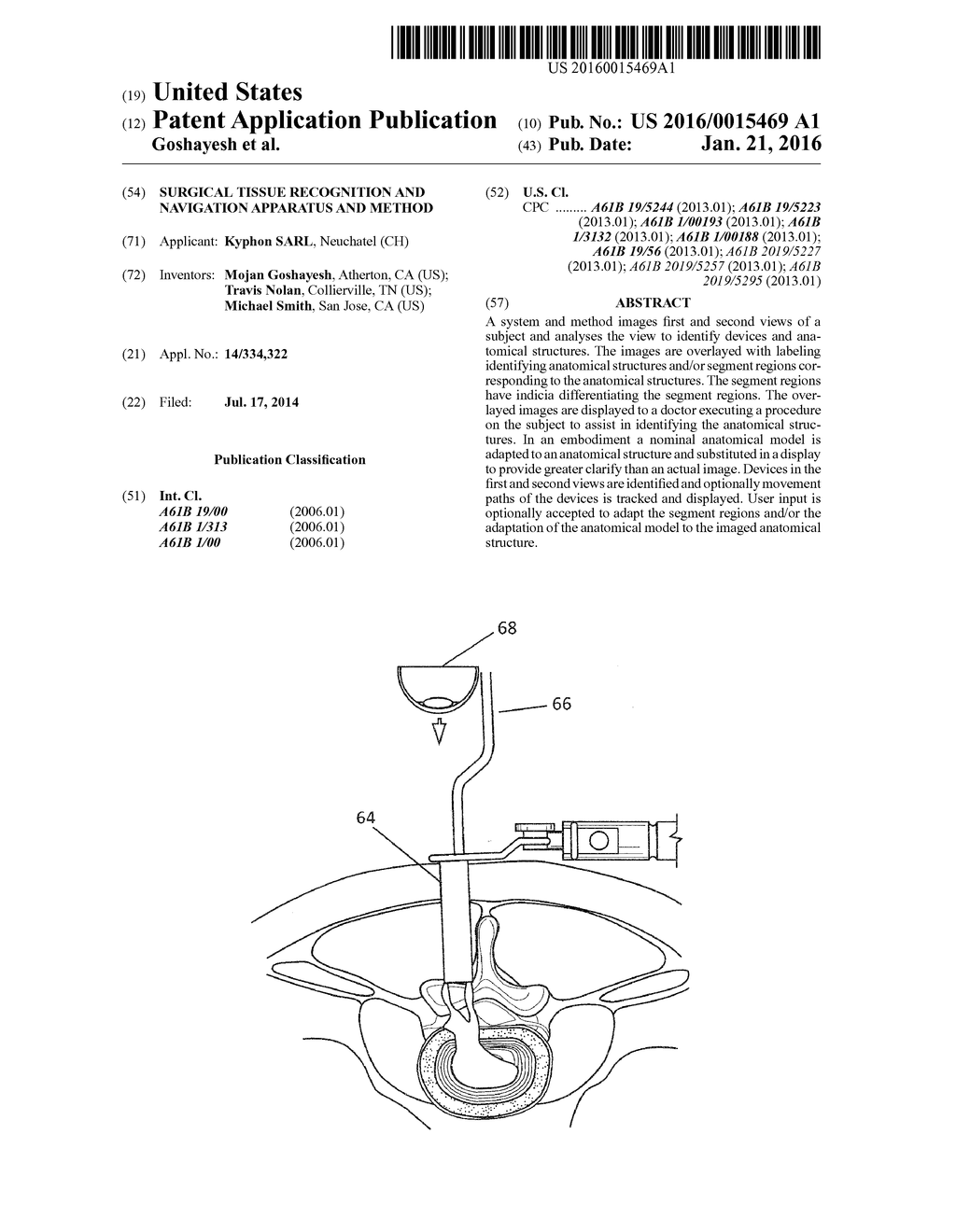 SURGICAL TISSUE RECOGNITION AND NAVIGATION APPARATUS AND METHOD - diagram, schematic, and image 01