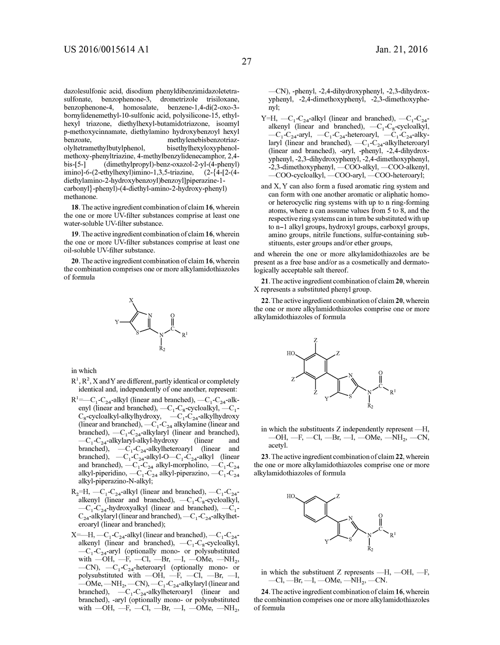 COMPOSITIONS OF ALKYLAMIDOTHIAZOLES AND UV-FILTER SUBSTANCES - diagram, schematic, and image 28