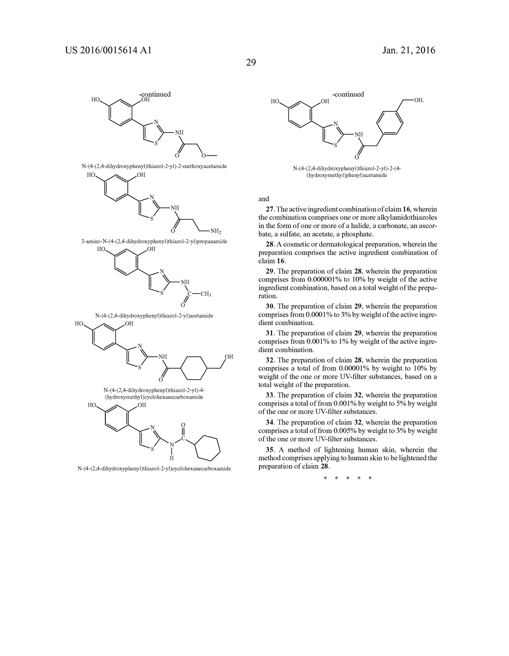 COMPOSITIONS OF ALKYLAMIDOTHIAZOLES AND UV-FILTER SUBSTANCES - diagram, schematic, and image 30