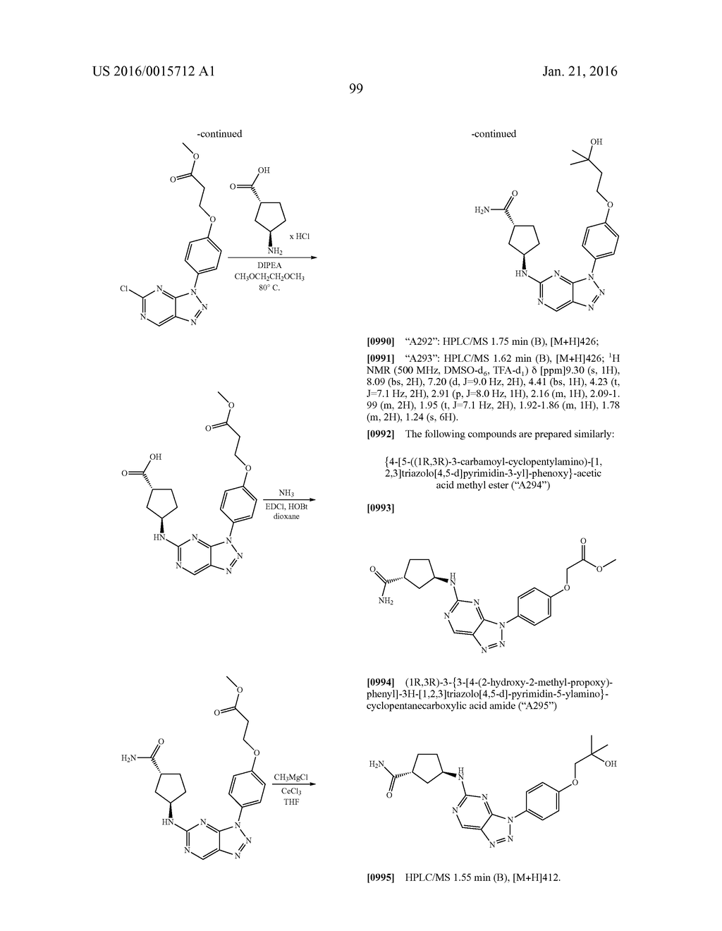 Triazolo[4,5-d]pyrimidine derivatives - diagram, schematic, and image 100