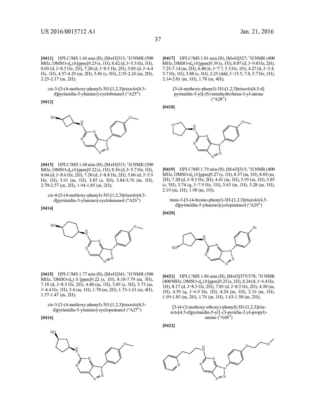 Triazolo[4,5-d]pyrimidine derivatives - diagram, schematic, and image 38