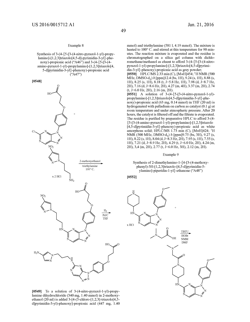 Triazolo[4,5-d]pyrimidine derivatives - diagram, schematic, and image 50