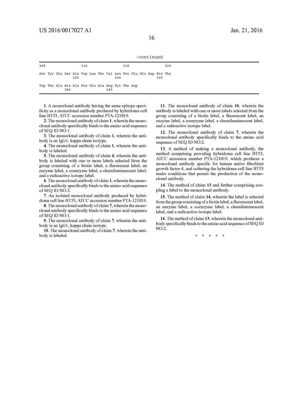 Hybridoma Clones and Monoclonal Antibodies to Fibroblast Growth Factor 4 - diagram, schematic, and image 20