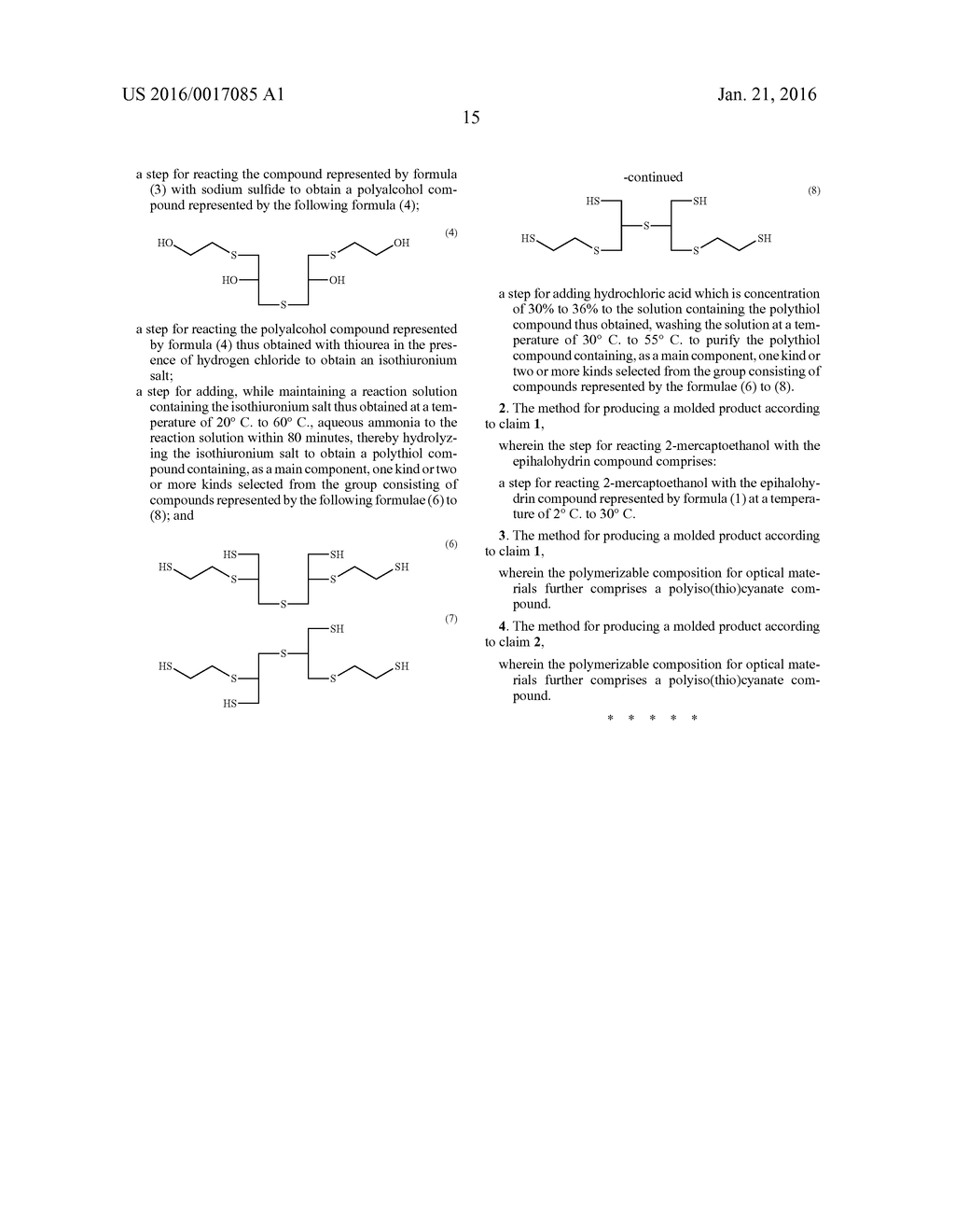 METHOD FOR PRODUCING POLYTHIOL COMPOUND, POLYMERIZABLE COMPOSITION FOR     OPTICAL MATERIAL, AND USES THEREOF - diagram, schematic, and image 16